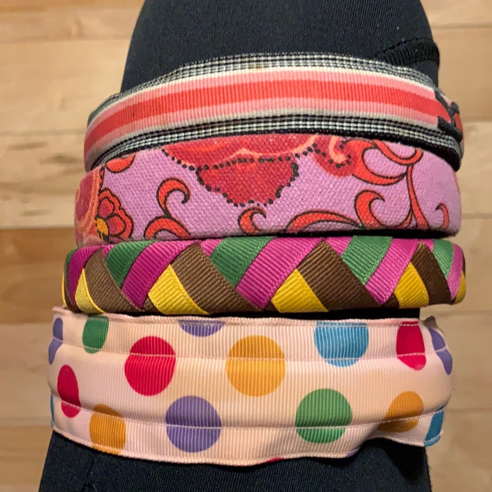 ribbon headbands - one with K monogram